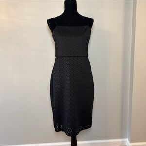 NWT Trina Turk Dress Women’s 10 Black Mini Dress Geometric Fabric Cutouts